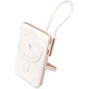 Resim Ttec 2BB223B ReCharger Pro M LCD 10.000mAh MagSafe Uyumlu PD 20W USB-C Dahili Kablolu Stantlı Powerbank Beyaz 