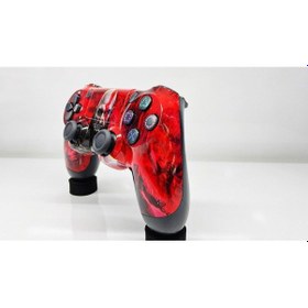 Resim Ps4-pc-android Box-android-Apple Uyumlu iOS Telefon Tablet Titreşimli Bluetooth Oyun Kolu God Of War-kırmızı 