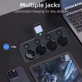 Resim Avrupa Standart Duvara Monte Uzatma Kablosu Güç Prizi, 4 Bağımsız Anahtar, Günlük Hayat, Ev, Ofis, Seyahat ve Daha Fazla Senaryo İçin 110V/250V Uyumlu, Usb Hub ile Usbc Port, Usb Hub ile Güç, Usb Hub Güçlü, Usb Hub 4, Kore Standart Çoklu Priz, Çoklu Priz, Duvar Prizi Uzatıcı, Elektrikli Uzatma Kablosu, Pc Güç Sabitleyici, Üç Yollu Priz için Priz, Prizli Uzatma Kablosu, Prizli ve Usb ile Uzatma Kablosu, Elektrikli Çoklu Priz, Usb Portlu Çoklu Priz 
