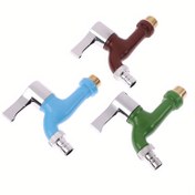 Resim Bahçe Balkonu Su Tap 1/2" Erkek Konu Yıkama Makinesi Musluğu Duvara Monte, Dayanıklı Plastik, Klasik Stil, Tek Delik Monte, Toplu Vana, Boyalı Bitiş, Kurulum Donanımı ile, Bahçe, Balkon ve Kullanım Bağlantısı için 
