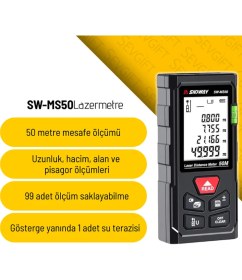 Resim Sevgift Sndway SW-MS50 Başlangıç Serisi 50 mt Lazermetre 
