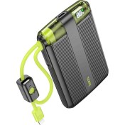 Resim Hoco J127 Dijital Göstergeli Dual Kablolu 20W Hızlı Şarj Destekli 10.000 Mah Pd Mini Powerbank 