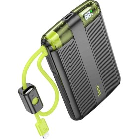 Resim Hoco J127 Dijital Göstergeli Dual Kablolu 20W Hızlı Şarj Destekli 10.000 Mah Pd Mini Powerbank 