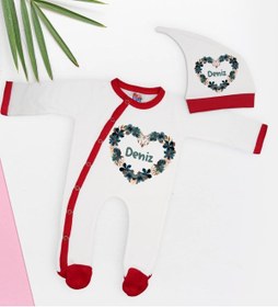 Resim Bitmeyen Kartuş Bk Kids Kişiye Özel Bebek Kıyafeti, Bebek Giyim Hediyesi, Tulum Zıbın Ve Kukuletalı Şapka Seti-2 