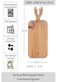 Resim Yekpare Masif Ahşap Sunum Kesme Tahtası Desenli Kayın Large 13 