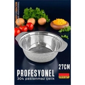 Resim Alman Tip Kevgir 304 Paslanmaz Çelik Profesyonel Süzgeç 27 cm 