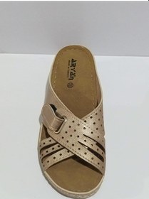 Resim Aryan 09-272 Anatomic Kadın Dolgu Topuk Terlik Platin 