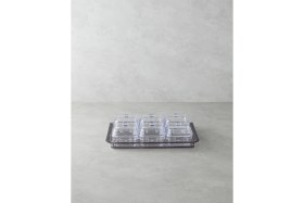 Resim Feyza Design Şık 6 Bölmeli Akrilik Kahvaltılık, 25X35 Cm, Antrasit Renk 