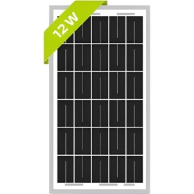Resim 12W 12V Solar Market Monokristal Solar Panel Kolay Kurulum ve Düşük Işınımda Yüksek Verimlilik 