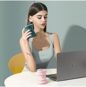 Resim Novahub Pembe 1 Adet Silikon Kap Katlanır İş Seyahati İçin Taşınabilir Yaratıcı Mini Teleskopik Kapaklı Bardak Açık Gezi Gargara Su Bardağı 350ml Pembe Pembe 