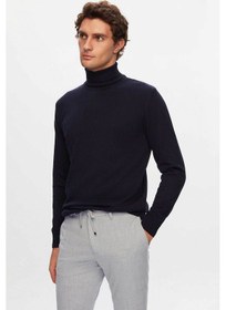 Resim D's Damat Ds Damat Regular Fit Lacivert Pamuk Karışımlı Balıkçı Yaka Triko Kazak 5HF06ORT12007 Lacivert 