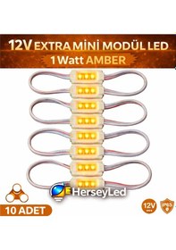 Resim 10adet 3014 Ledli Ekstra Mini Modül Led Amber 12v Amber 