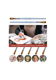 Resim Kedi Dili Fırça No:2 1 Adet Sentetik Kıl Kedi Dili Brons Fırça Sanat Ve Hobi Akrilik Boya Yağlı Boya Guaj Boya 