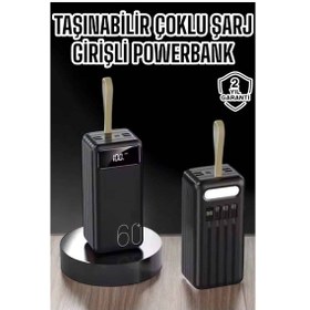 Resim Powerbank 60.000 Mah 4 Portlu Uzun Şarj Süreli Dijital Göstergeli 