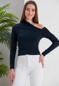 Resim alenmoda Kadın Açık Omuzlu Sandy Örme Bluz 