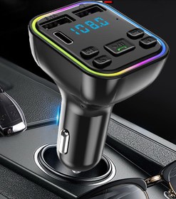 Resim Genel Markalar Fm Handsfree Bluetooth Modülatör MP3 Player Type-C Çıkışlı Araç Şarj Aleti 