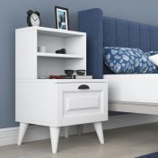 Resim Rani BD105 Komodin 2 Raflı Membran Çekmeceli Komodin Beyaz 