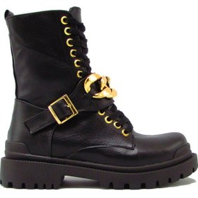 Resim Kanuga Rjb7202 Siyah Kadın Bağlı Aksesuarlı Postal Bot Siyah 