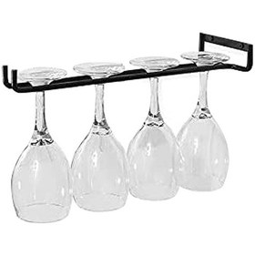 Resim Asılı Şarap Kadehi Rafı - Raylı Şarap Kadehi Rafı, 4 Şarap Kadehi Tutar - Wellngs 