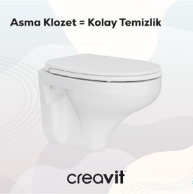 Resim Creavit Perla Duroplast Yavaş Kapanan Klozet Kapaklı Beyaz Set 