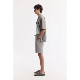 Resim AVVA Erkek Nardo Gri Beli Lastikli Bağcıklı Soft Touch Relaxed Fit Şort A51Y3703 