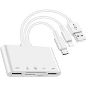 Resim Yifomall 5-1 Multifonksiyon Kart Okuyucu Lightning/usb/type-c, Sd/tf Kart Okuma Ve Şarj Fonksiyonu, İphone/ipad/macbook Uyumlu, Usb 3.0 Hızlı Aktarım 