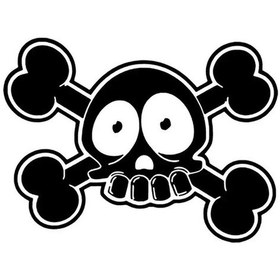 Resim Kuru Kafa Tehlike - Araç, Oto, Laptop, Duvar Uyumlu Sticker 70 49 Cm 