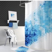Resim Mavi banyo perdesi-180x00 cm dijital baskı duş perdesi Mavi 