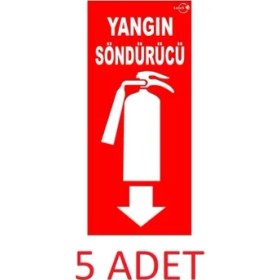 Resim Yıldırım 5 Adet Fosforlu Yangın Tüpü Söndürme Cihazı Levhası 