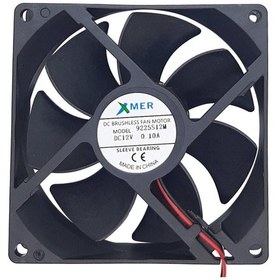 Resim Xmer 92X92X25Mm 12V 0.10A 2 Kablolu Fan 