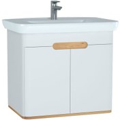 Resim Vitra Sento 60785 Lavabo Dolabı Kapaklı 80 Cm Mat Beyaz Çok Renkli 