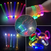 Resim 12 Adet LED Işıklı Renkli Bilezikler, Parti Dekorasyonu, Rastgele Renkler, Festival ve Doğum Günü Temalı Süslemeler, Gece Partisi Aksesuarları, Hafif Tasarım, Dayanıklı Partiler İçin LED Bileklikler, Eğlenceli Event Aydınlatma, Gece Yaşamı Tutkunlar İçin Şık Takılar 