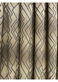 Resim Prizma Desen Antrasit Çizgili Altın Fon Perde 1/2,5 Orta Pile Bakır 