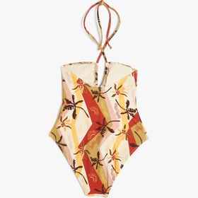 Resim Çiçekli Halter Yaka Mayokini 