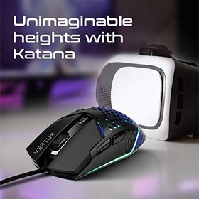 Resim Vertux Katana, 6 tuşlu altıgen kabuk, kablolu RGB oyun faresi 