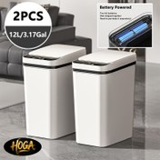 Resim 2 adet Akıllı Çöp Kutusu, Kontaktsız Otomatik Sensör Tipi, Kompakt ve Ultra-İnce Çöp Kutusu, Akıllı Elektrikli Dar Çöp Kutusu, Yatak Odaları, Ofisler ve Mutfaklar için Uygun, Hareket Sensörlü Çöp Kutusu, Mutfaklar, Banyolar, Yatak Odaları, Çamaşır Odaları, Ofisler ve RV'ler için Uygun 