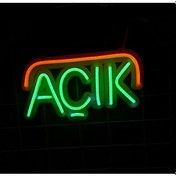 Resim Açık Neon Yazı Led Neon Yazı-Yeşil - Turuncu 