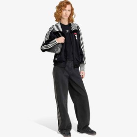 Resim adidas Vintage Striped Rib Track Kadın Siyah Eşofman Üstü 