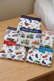Resim 6 lı Erkek Çocuk Desenli Boxer Empirme Baskılı Pamuklu 