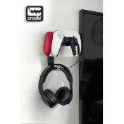 Resim Ps5 Dualsense Şarj Istasyonu Için Duvar Standı Joystick Konsol Tutacağı Ve Kulaklık Standı 