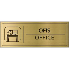 Resim Mayeka Ofis İsimlik Altın Metal Kapı İsimliği Levhası Yönlendirme Tabelası 