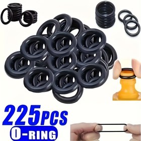 Resim 225 adet Siyah Kauçuk O-Ring Yıkama Yıkama Kiti - Yağ ve Su Direnci, Çeşitli Boyutlar, Düz Dış Mekan için Banyo Tesisatı ve Ev İyileştirme, Dayanıklı Kauçuk Yıkama ile Çok Yönlü Uygulamalar, Banyo Yıkama|Çok Yönlü O-Ringler|Dayanıklı Kauçuk Yıkama, Ev İyileştirme için Banyo Aksesuarları 