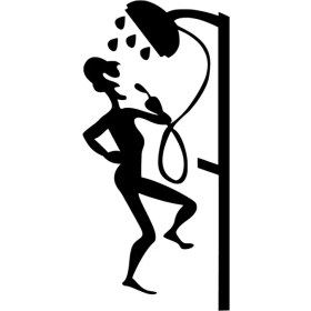 Resim Duş Alan Adam Sticker (Oto-Motor-Laptop-Duvar-Dekor) 20 x 40 cm 