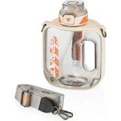 Resim Tkk 1600ML Pipetli/pipetsiz Kullanıma Uygun Taşıma Askılı Sızdırmaz Tritan Sport Matara (Beyaz) 