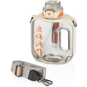 Resim Tkk 1600ML Pipetli/pipetsiz Kullanıma Uygun Taşıma Askılı Sızdırmaz Tritan Sport Matara (Beyaz) 