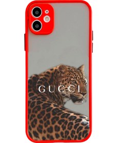 Resim casesing Iphone 11 Kamera Lens Korumalı Gucci Tasarımlı Montreal Kırmızı Kılıf 