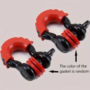 Resim Sinuoshop Siyah 2li Set Ağır Hizmet D Halkası 19 5 Ton Kapasite Çekme Kurtarma 