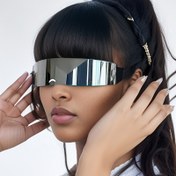 Resim Geleceğe Doğru Moda Gözlükleri - Çerçevesiz PC Lens, Ayna Kaplama ile Sahte Film Kaplama, Cyberpunk Temaları, Gece Kulüpleri, Barlar, Seyahat ve Müzik Festivalleri için İdeal, Gece Kulüpleri Modası|Geleceğe Doğru Tasarım|Çerçevesiz Gözlükler 