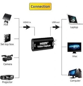 Resim Ses Video Yakalama Kartı 1080P 30FPS HDMI USB Yakalama Kartları Dslr Video Kamera Oyun - Canlı Akış - Video Konferans - Öğretim Için Aksiyon Kamerası ile Kayıt 