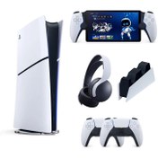 Resim Sony Playstation 5 Slim Digital 1 TB YD + 2 Kol + Pulse 3D Kulaklık + Şarj istasyonu + Portal Oyun Konsolu 